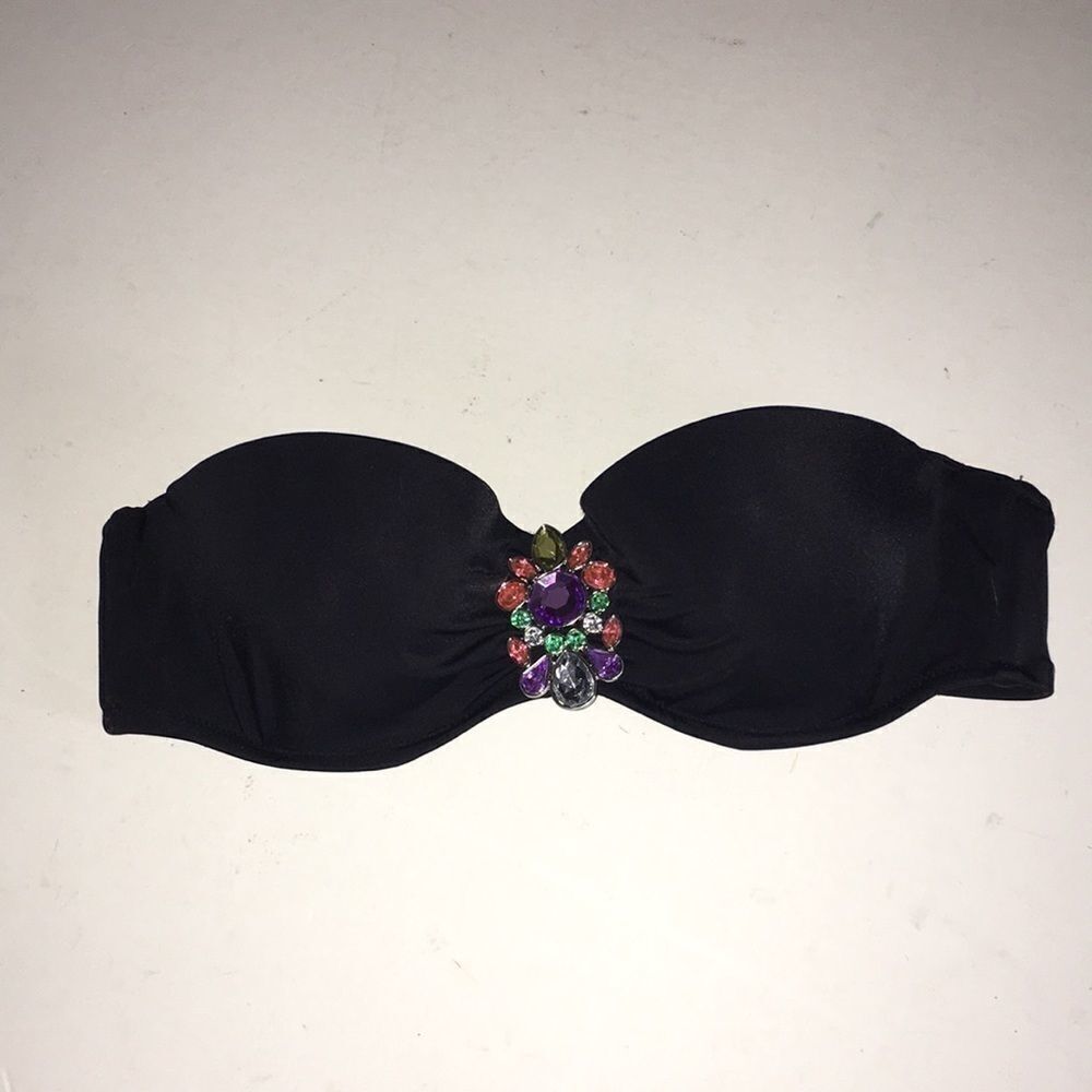 Victoria's Secret Black Strapless Bikini Top - Timeless Elegance in Size 34B